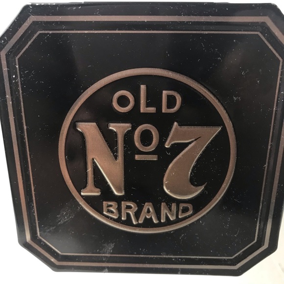 Jack Daniels Tennessee Whiskey EMPTY Tin BLACK Top Opening Gift Box No 7 - Picture 8 of 16